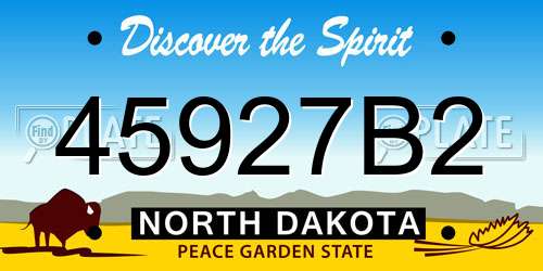 45927B2 North Dakota License Plate
