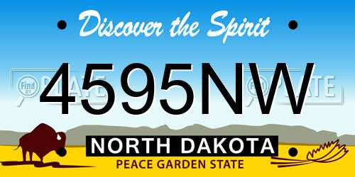 4595NW North Dakota License Plate