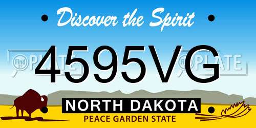 4595VG North Dakota License Plate