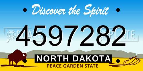 4597282 North Dakota License Plate