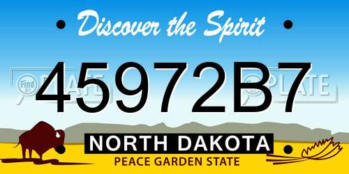 45972B7 North Dakota License Plate