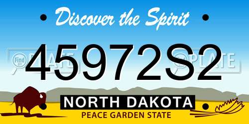 45972S2 North Dakota License Plate