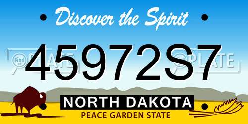 45972S7 North Dakota License Plate