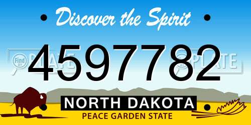 4597782 North Dakota License Plate