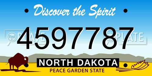 4597787 North Dakota License Plate