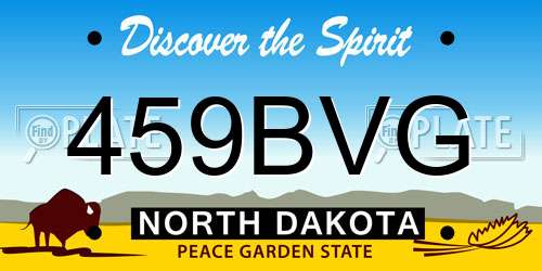 459BVG North Dakota License Plate