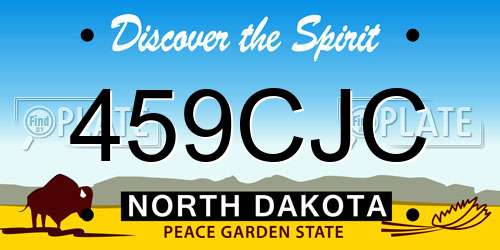 459CJC North Dakota License Plate