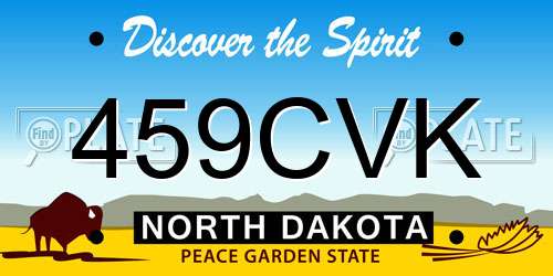 459CVK North Dakota License Plate