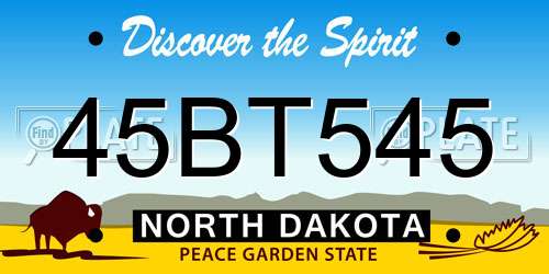 45BT545 North Dakota License Plate