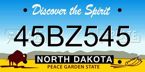 45BZ545 North Dakota License Plate