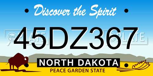 45DZ367 North Dakota License Plate