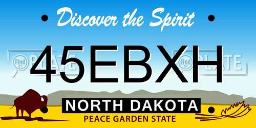 45EBXH North Dakota License Plate