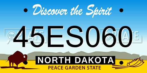 45ES060 North Dakota License Plate