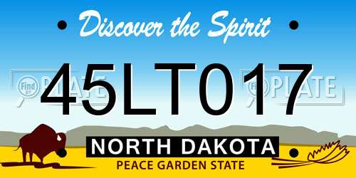 45LT017 North Dakota License Plate