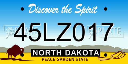 45LZ017 North Dakota License Plate