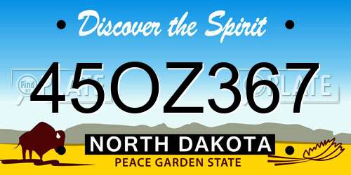 45OZ367 North Dakota License Plate