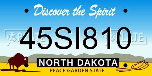 45SI810 North Dakota License Plate