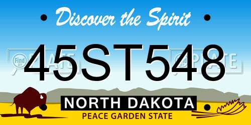 45ST548 North Dakota License Plate