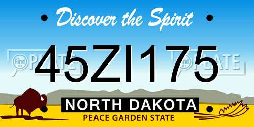 45ZI175 North Dakota License Plate