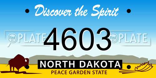 4603 North Dakota License Plate