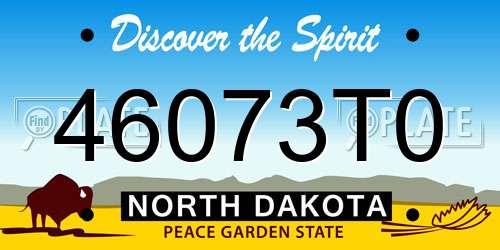 46073T0 North Dakota License Plate