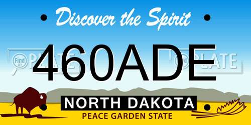 460ADE North Dakota License Plate