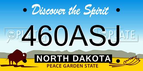 460ASJ North Dakota License Plate