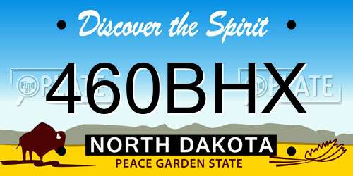 460BHX North Dakota License Plate