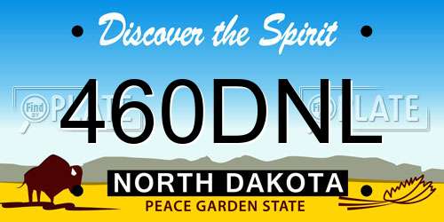 460DNL North Dakota License Plate