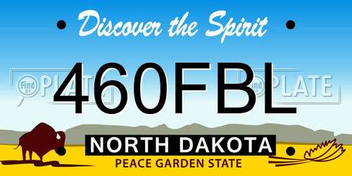 460FBL North Dakota License Plate