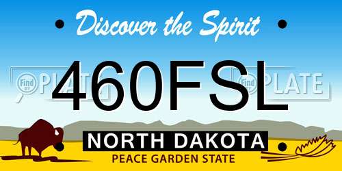 460FSL North Dakota License Plate