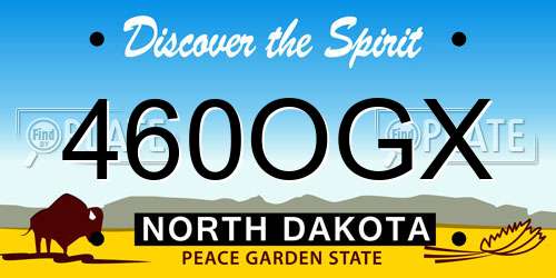 460OGX North Dakota License Plate