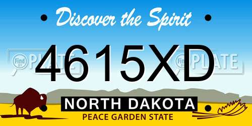 4615XD North Dakota License Plate