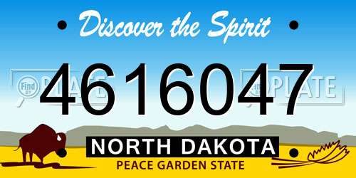 4616047 North Dakota License Plate