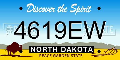 4619EW North Dakota License Plate