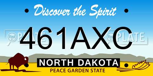 461AXC North Dakota License Plate