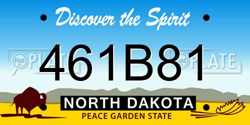 461B81 North Dakota License Plate