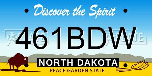 461BDW North Dakota License Plate