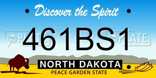 461BS1 North Dakota License Plate