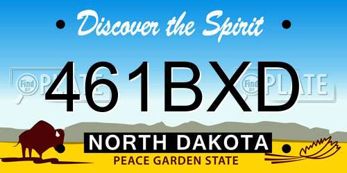 461BXD North Dakota License Plate
