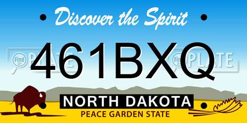 461BXQ North Dakota License Plate