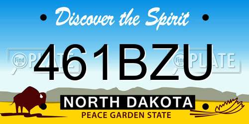 461BZU North Dakota License Plate