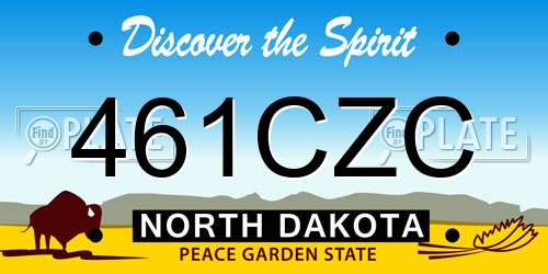 461CZC North Dakota License Plate