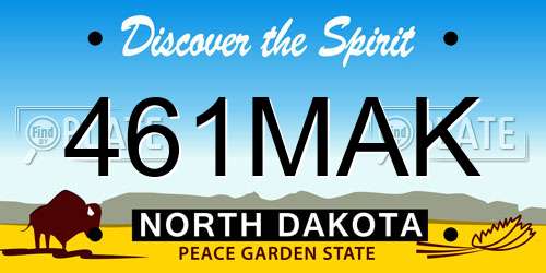 461MAK North Dakota License Plate