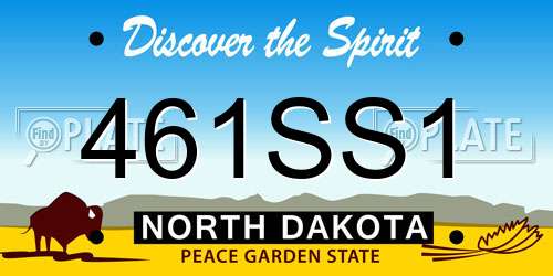 461SS1 North Dakota License Plate
