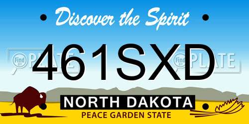 461SXD North Dakota License Plate