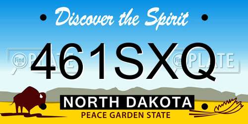 461SXQ North Dakota License Plate