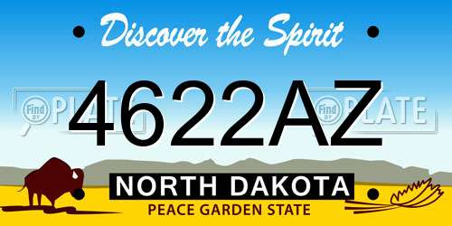 4622AZ North Dakota License Plate