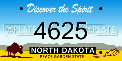 4625 North Dakota License Plate