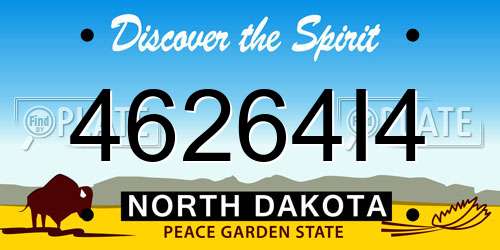 46264I4 North Dakota License Plate